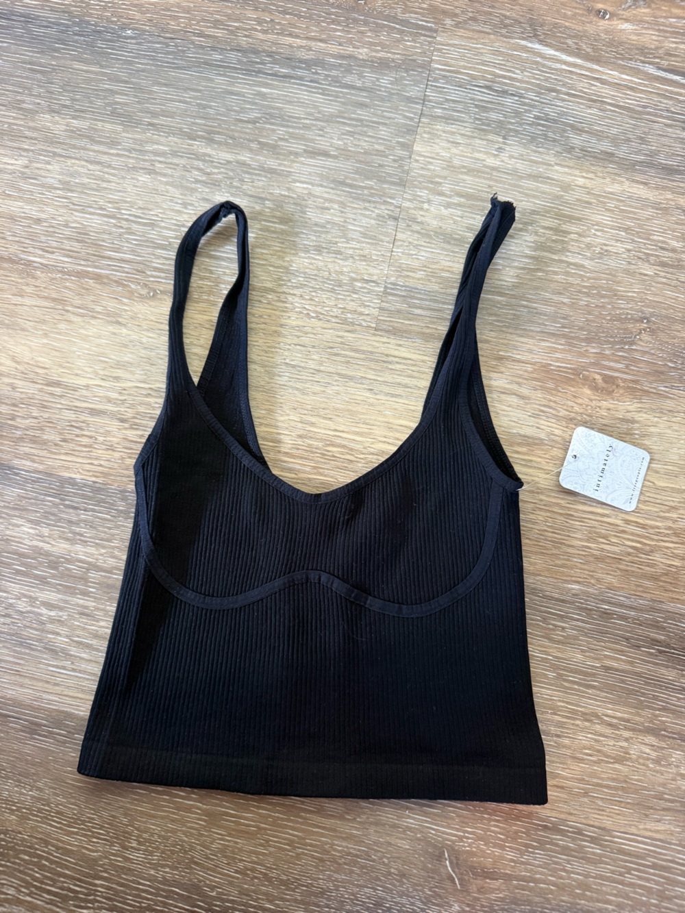 Free People Black Ribbed Tank Top